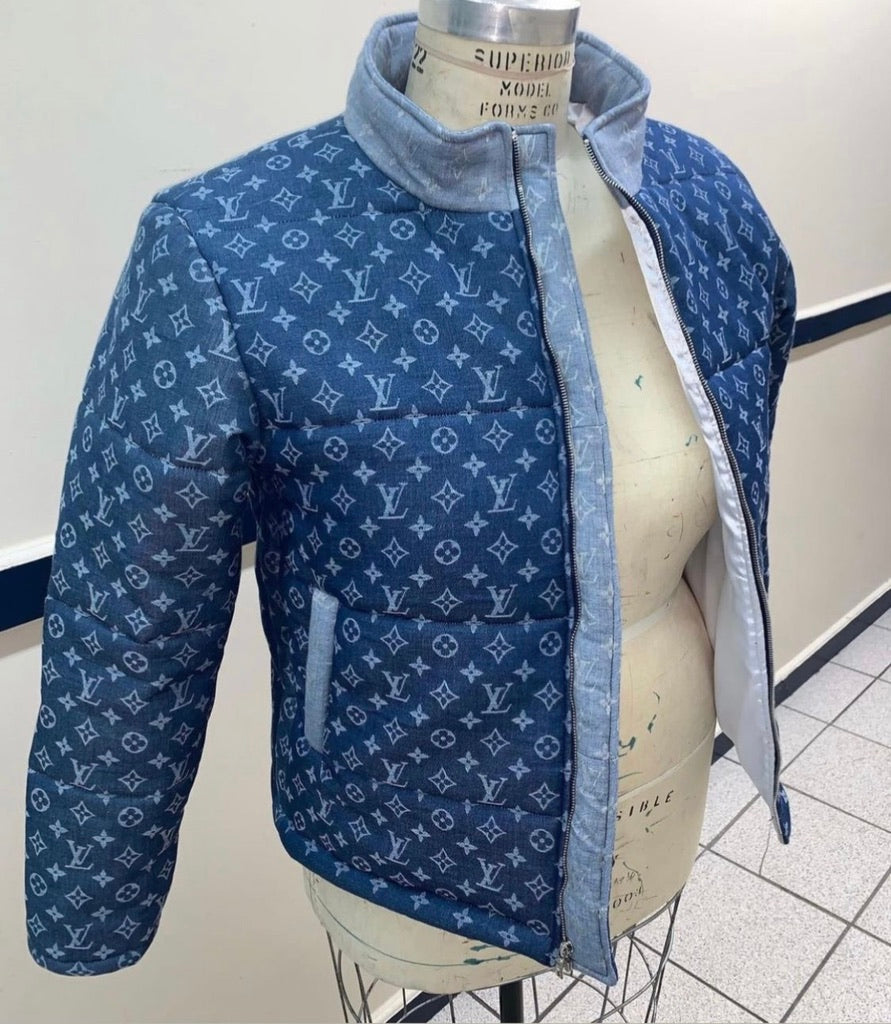 Louis Vuitton Ice Blue Flower Monogram Puffer Jacket – Savonches