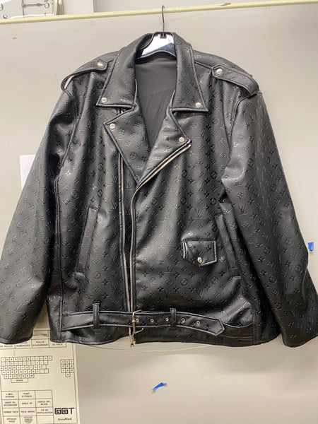 Leather Monogram Embossed Vest Black