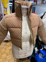 GUCCI CROPPED PUFFER JACKET TAN