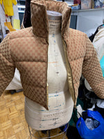 GUCCI CROPPED PUFFER JACKET TAN